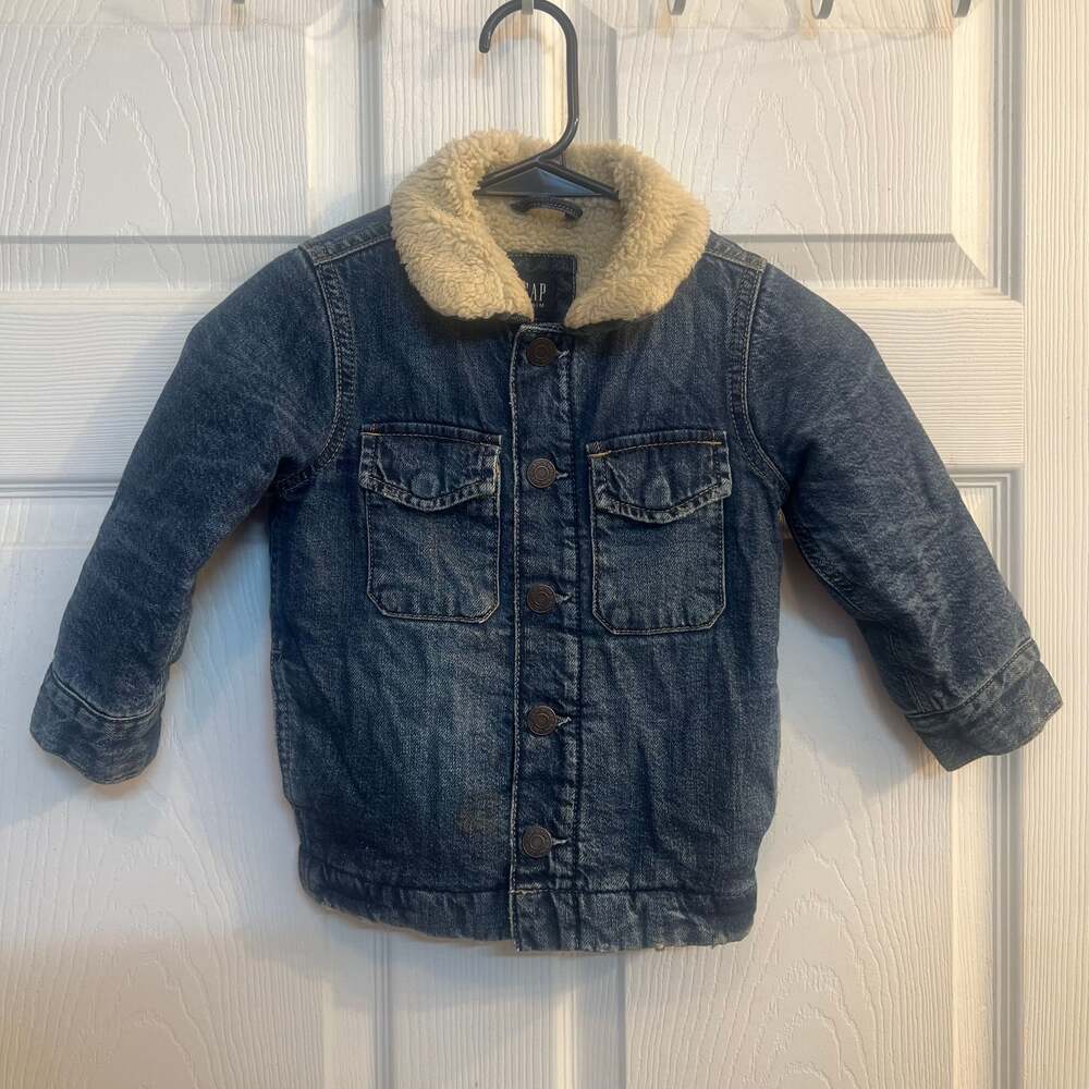Sherpa-lined Denim Jacket Baby Gap Cowboy Cowgirl Jean Coat Size 2 T